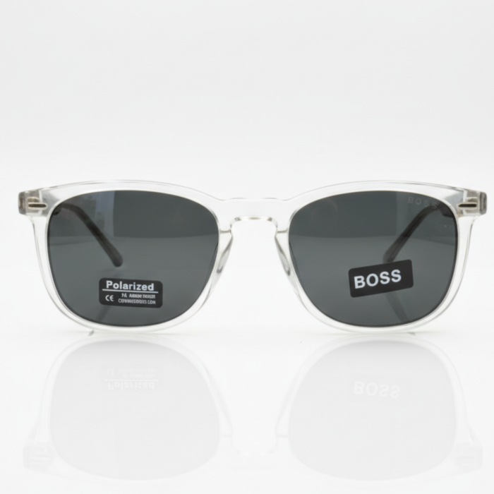 Clear Frame Polarized Square Sunglasses – Stylish UV Protection Eyewear - Image 2