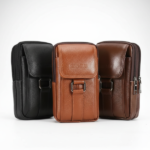 Premium Leather Vertical Sling Bag for Men – Compact Crossbody Travel Pouch