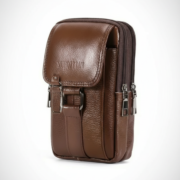 Premium Leather Vertical Sling Bag for Men – Compact Crossbody Travel Pouch - Image 2