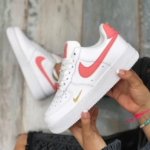 Women's White & Coral Classic Lifestyle Sneakers