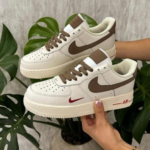 Women's Cream & Brown Air Style Sneakers