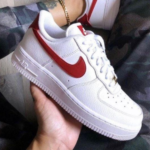 Women's White Red Air Classic Sneakers