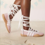 Women's Pink Lace Ballet Sneakers