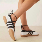 Women's Black White Lace Casual Sneakers